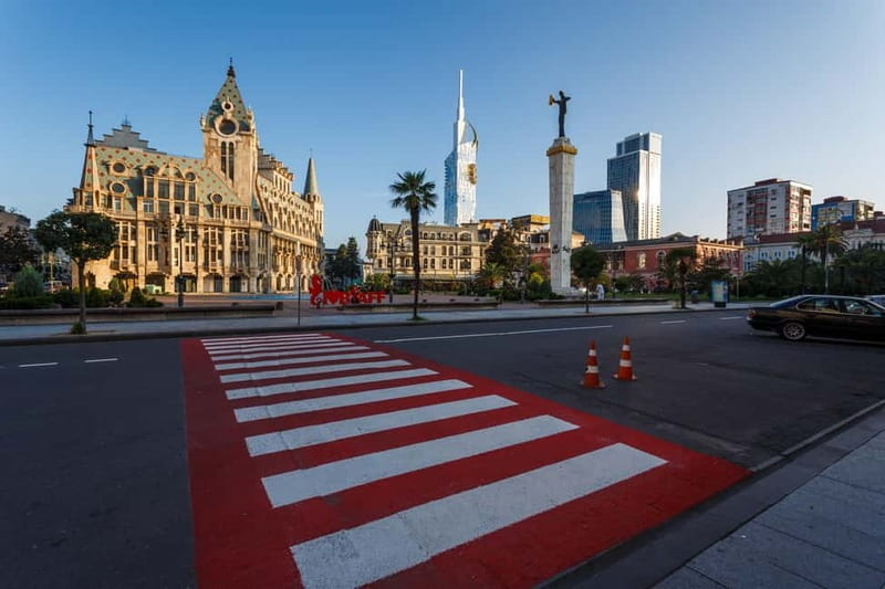 Batumi & Mtirala N.P. hike group tour from Kutaisi - Batumi Old District walking route: Europe Square to Neptune at the Theatre