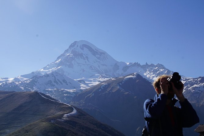 Day Adventure Ananuri and Kazbegi via Georgian Military Road - First photo stop: Giant Bicycle monument and your setup for the day