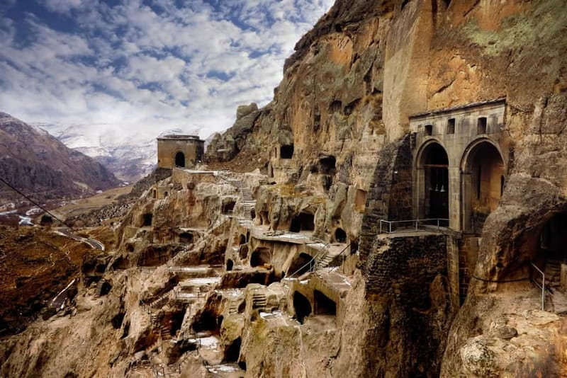 From Tbilisi: Borjomi, Rabath and Vardzia Day Trip - Vardzia cave city: stairs, frescoes, and real effort