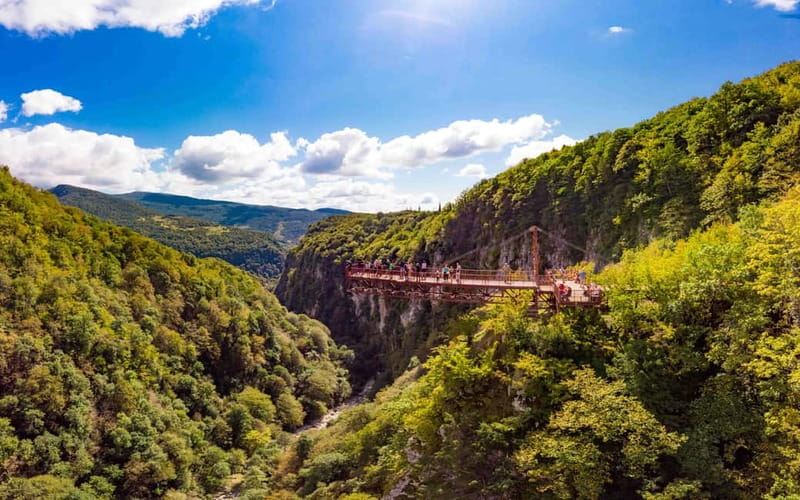 From Tbilisi: Martvili Canyon and Okatse Canyon Private Tour - Okatse Canyon, the stair-and-walkway view you came for