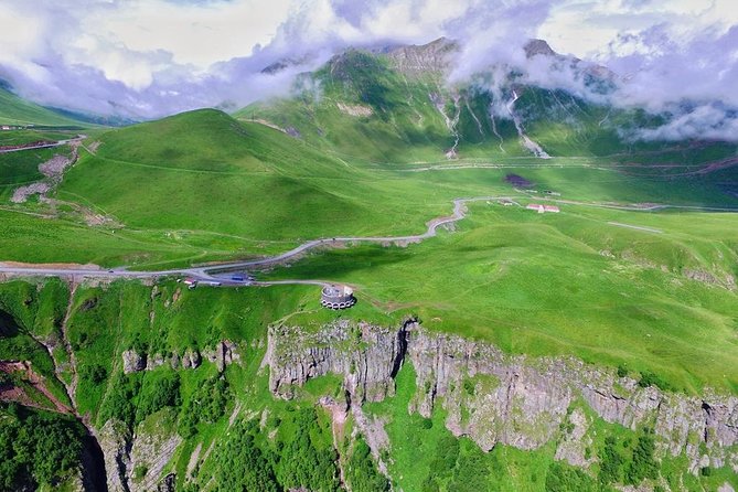 One day trip to highest mountains Kazbegi from Tbilisi - Gudauri on the Georgian Military Highway, mountain views at ski-resort height