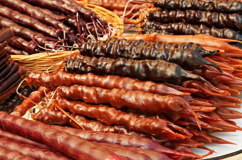 Tbilisi: Street Food & Sightseeing Tour with Local Markets - The modern food hall stop: pecans, sweets, spices, and a newer side of Tbilisi
