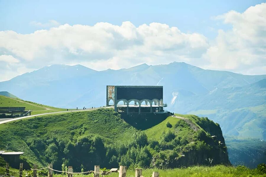Tbilisi to Kazbegi Gudauri Ananuri Zhinvali Group GuidedTour - Ananuri Fortress on the Aragvi: when medieval walls explain modern scenery